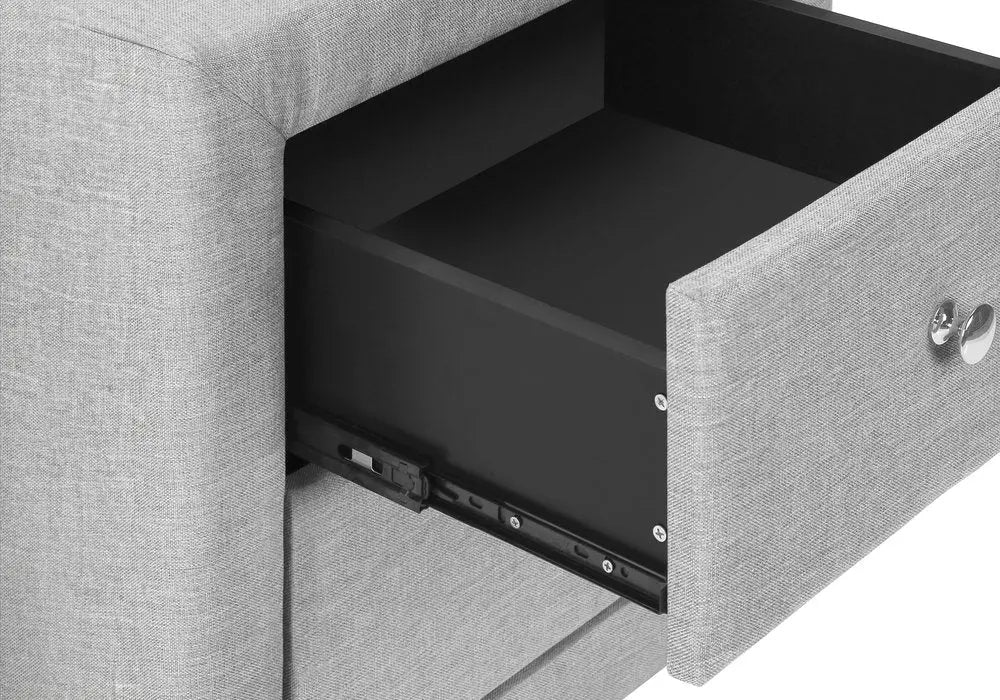 21" Gray Wood Two Drawer Nightstand HomeRoots