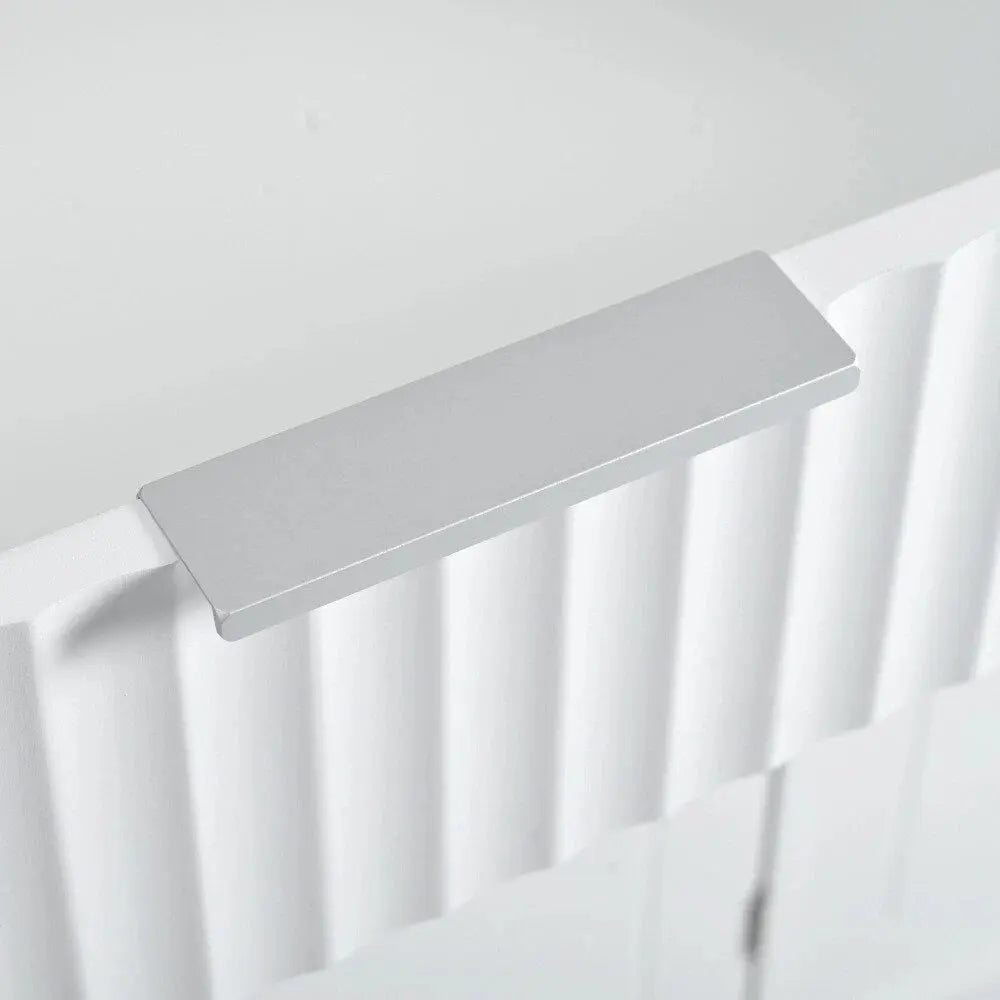 49" White Wood Barn Door Rolling Kitchen Island With Storage With USB - NOVA HOME FURNITURE