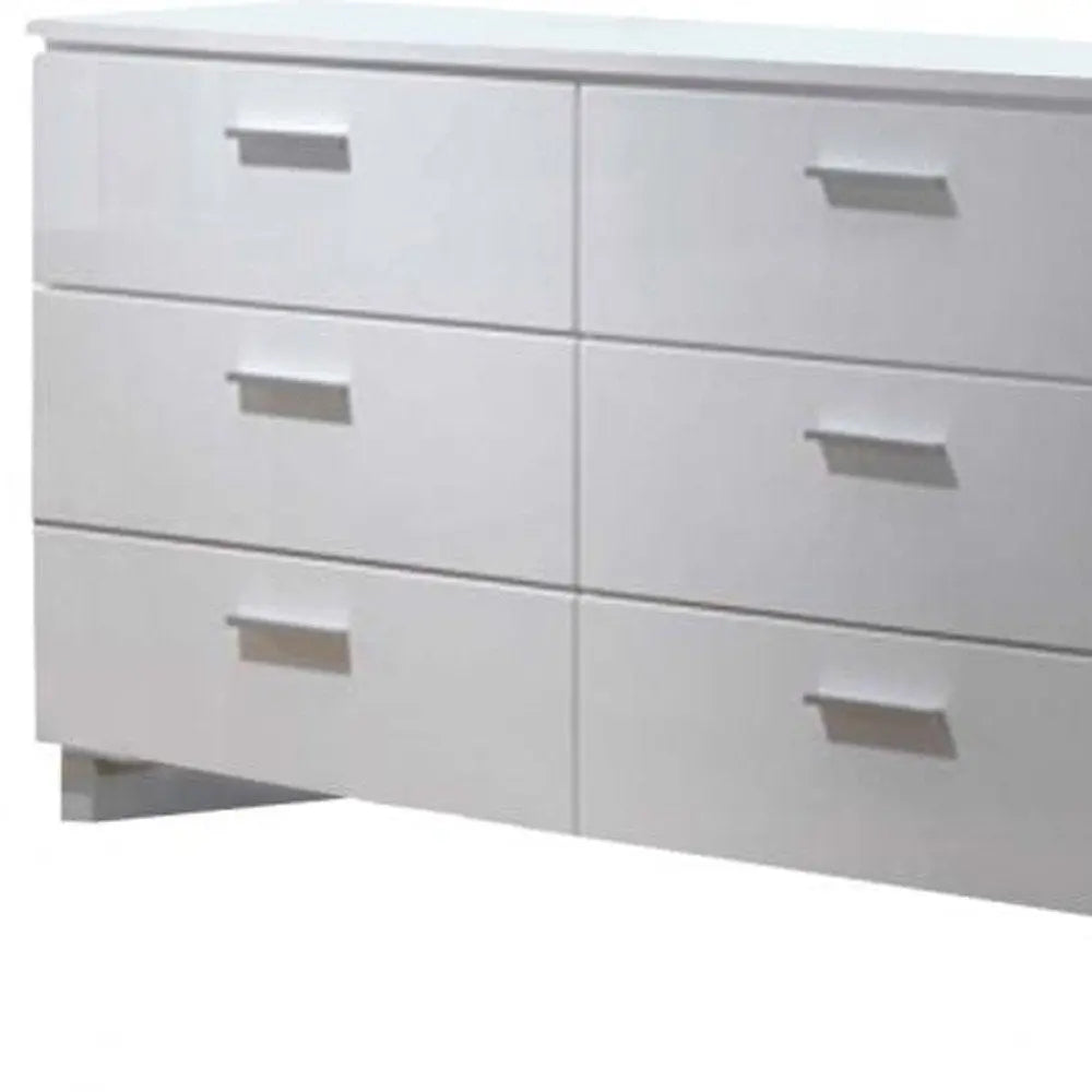 63" White Six Drawer Double Dresser HomeRoots