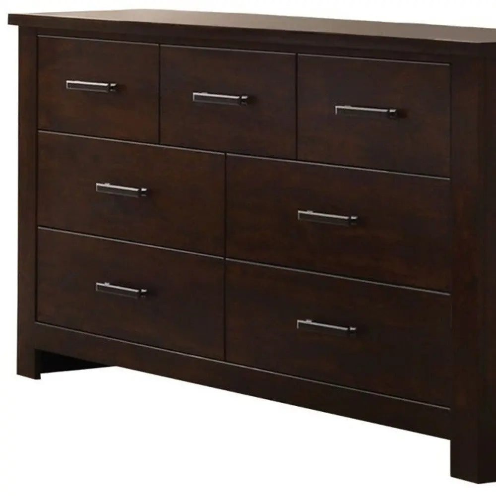 55" Mahogany Seven Drawer Double Dresser HomeRoots