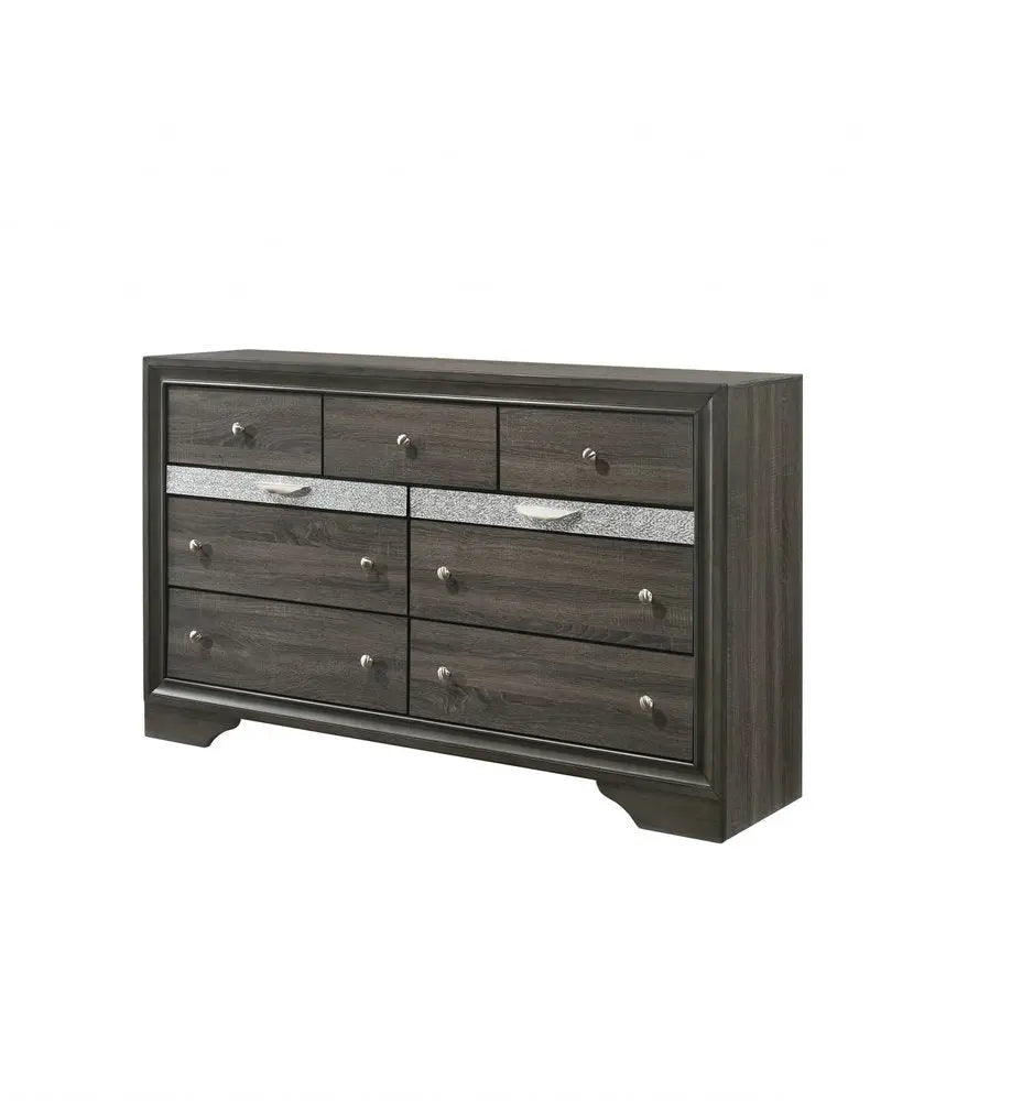 63" Black Manufactured Wood Nine Drawer Gentlemans Chest HomeRoots