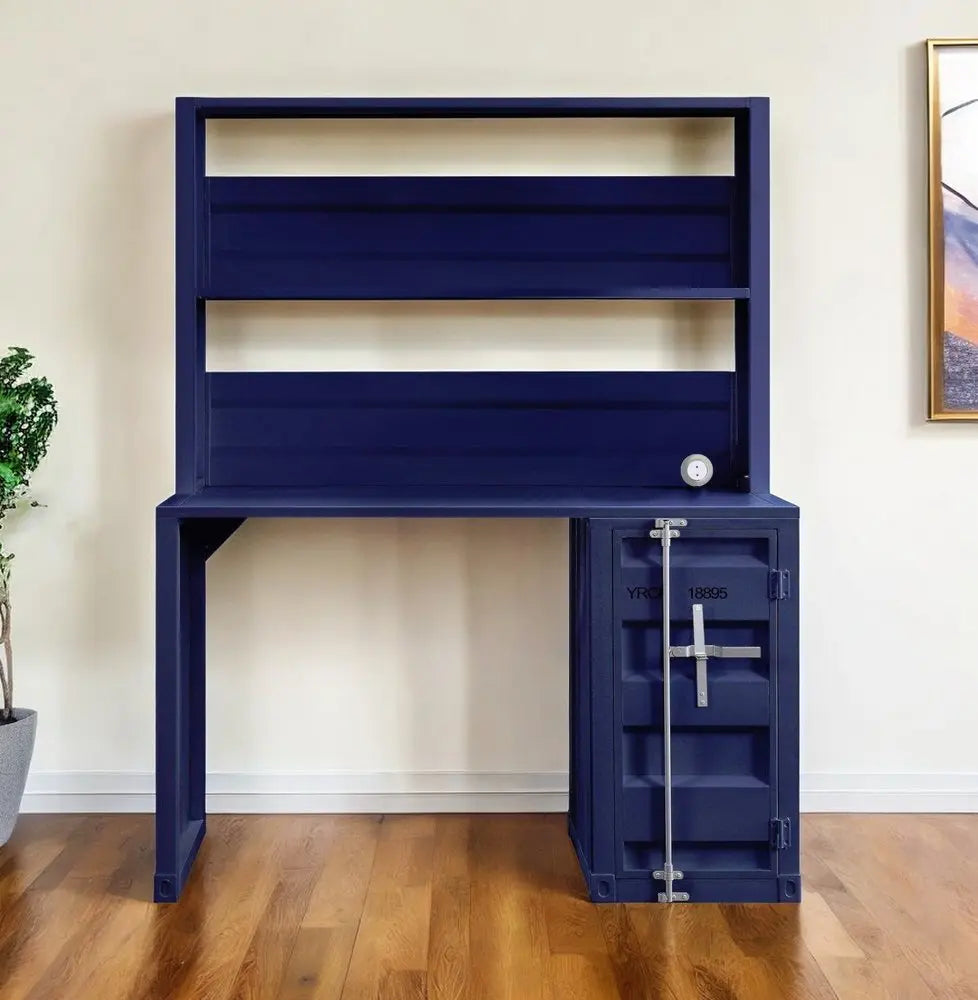 47" Blue Iron Writing Desk HomeRoots