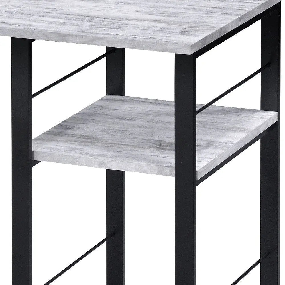 47" Antiqued White and Black Writing Desk HomeRoots