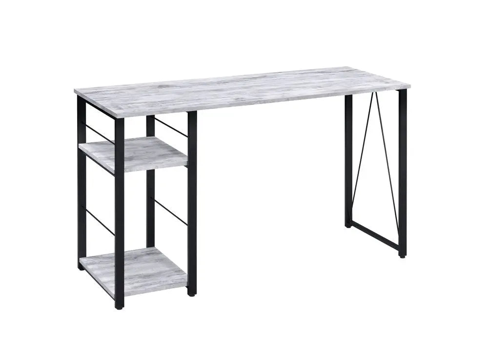 47" Antiqued White and Black Writing Desk HomeRoots