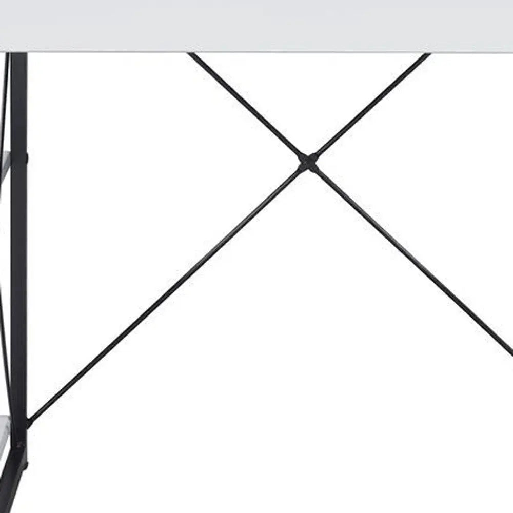 47" White and Black Computer Desk HomeRoots