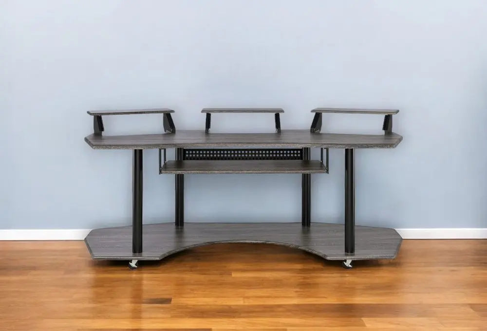 83" Black Music Recording Studio Desk HomeRoots