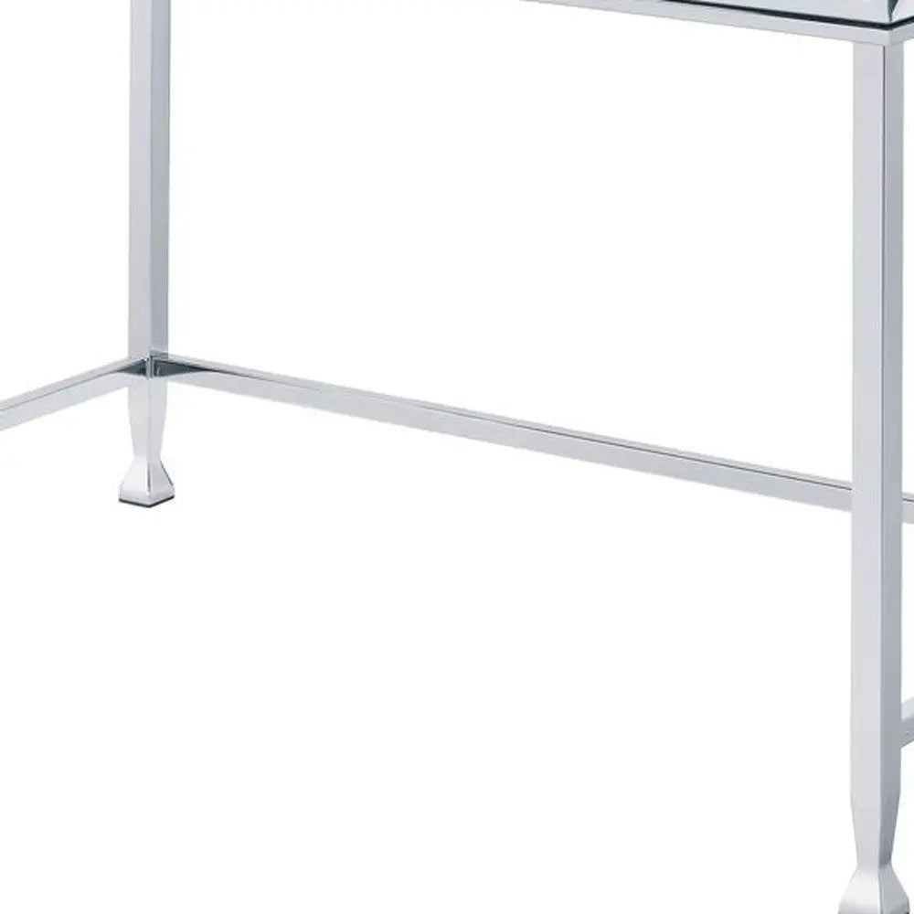 42" Clear and Silver Mirrored Writing Desk HomeRoots