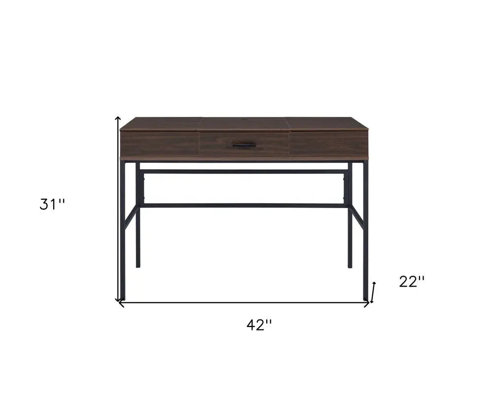 42" Brown and Black Writing Desk HomeRoots