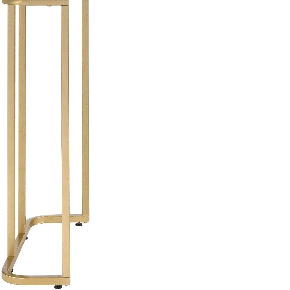 48" White and Gold Writing Desk HomeRoots