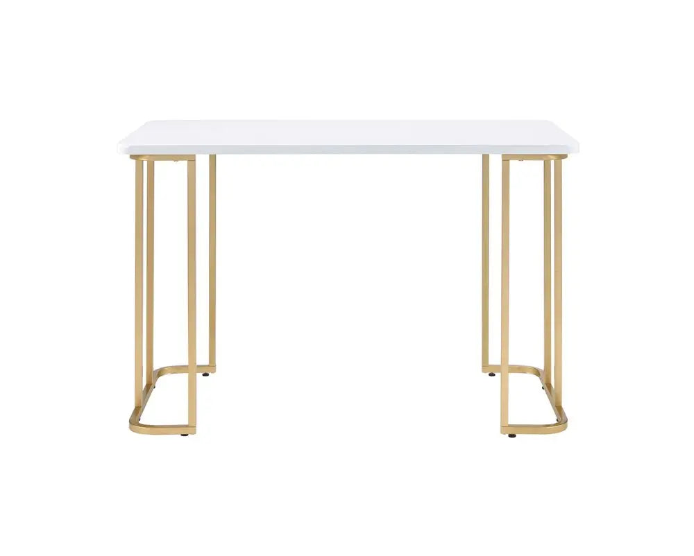 48" White and Gold Writing Desk HomeRoots