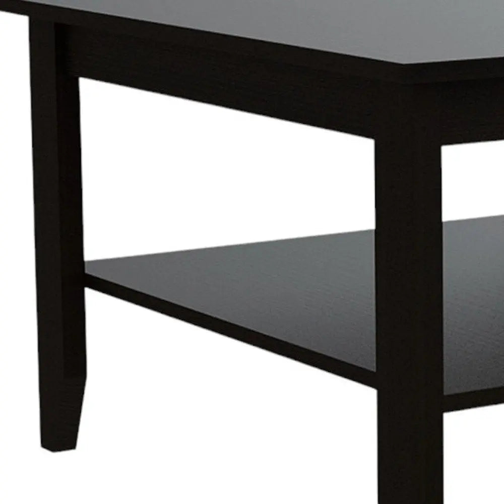 22" Brown and Black Open shelving Bar Cart and Coffee Table HomeRoots