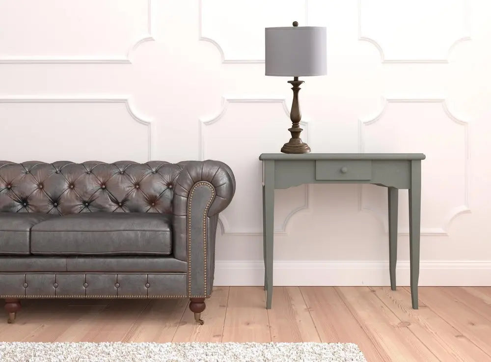 28" Rustic Taupe Cream Candlestick Table Lamp With White Shade HomeRoots