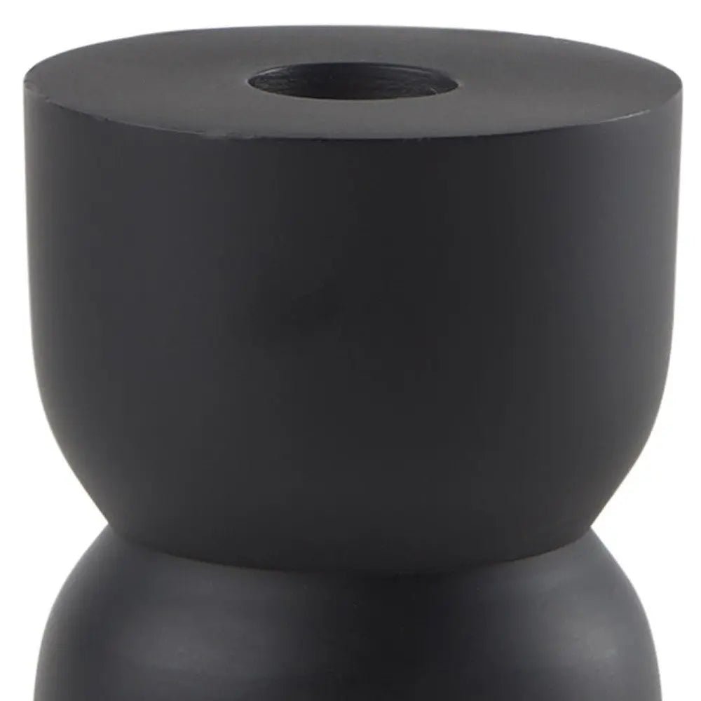 5" Black Metal Tabletop Pillar Candle Holder HomeRoots