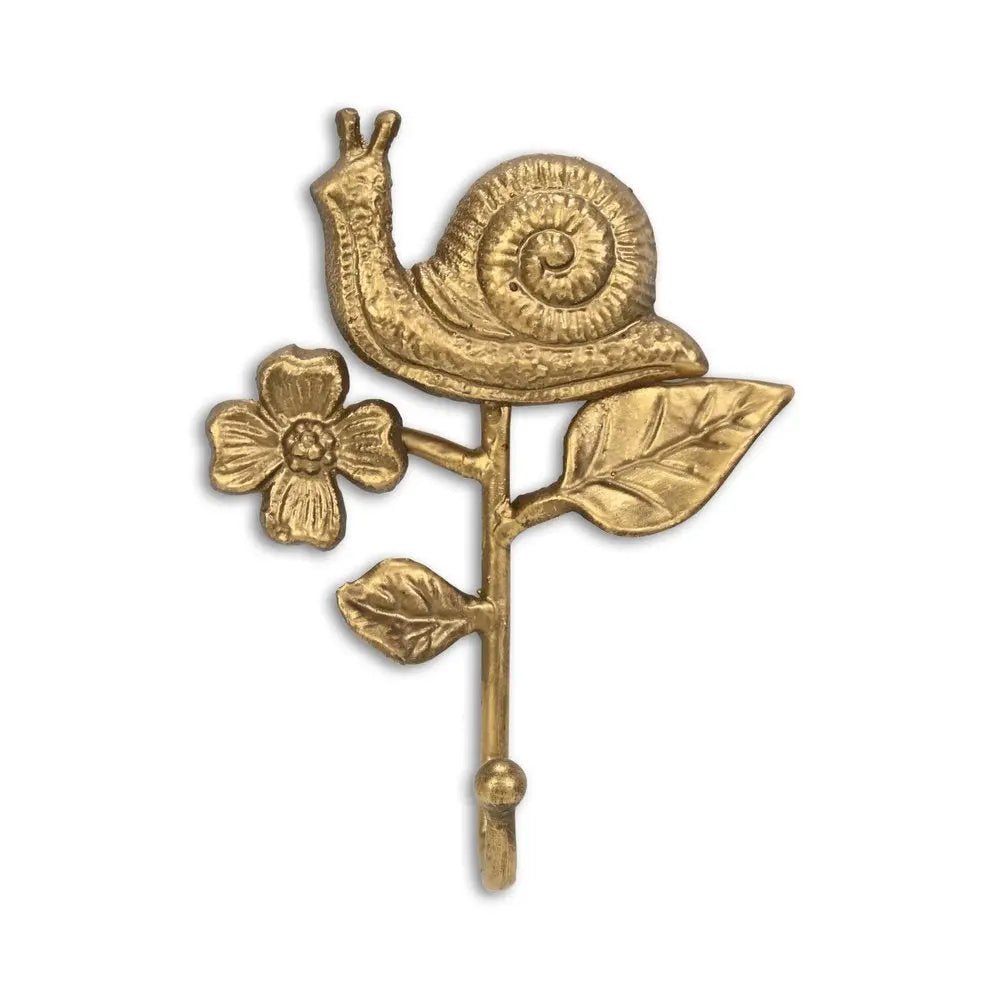 5" Gold Cast Iron Snail Wall Hook - NOBLE HOME INTERIORS