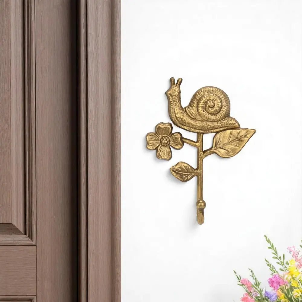 5" Gold Cast Iron Snail Wall Hook - NOBLE HOME INTERIORS