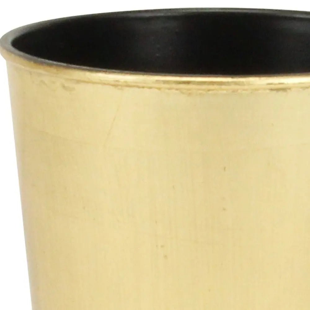 5" Gold Recycled Plastic Indoor Outdoor Round Pot Planter - NOBLE HOME INTERIORS