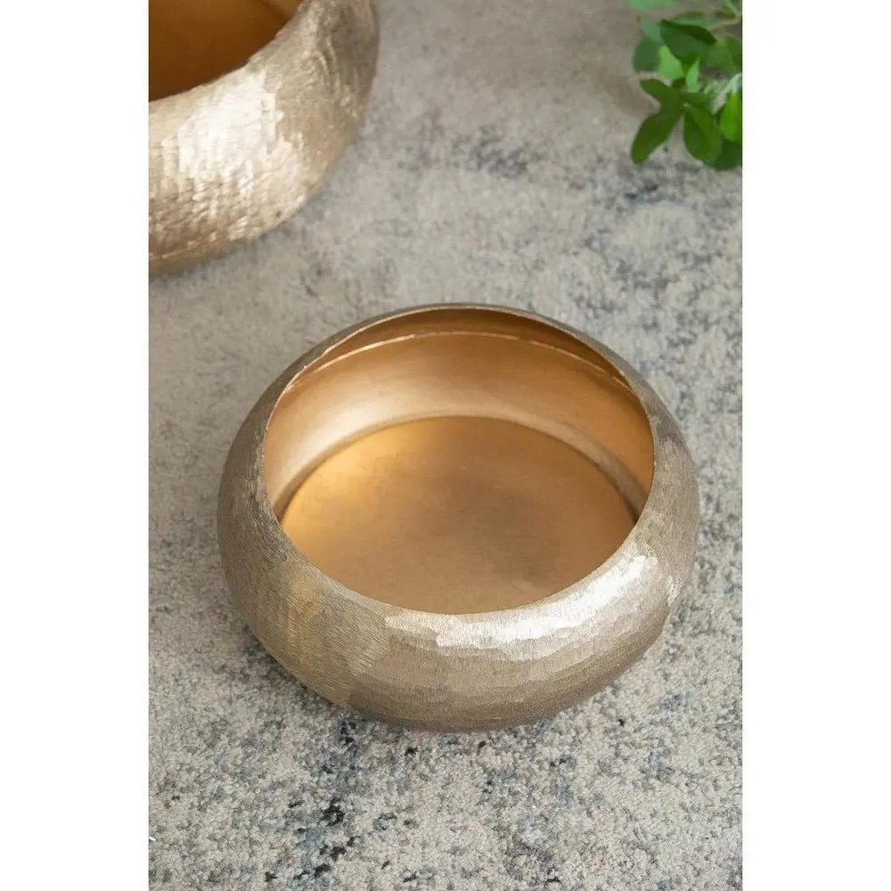 5" Gold Round Aluminum Table Vase - NOBLE HOME INTERIORS