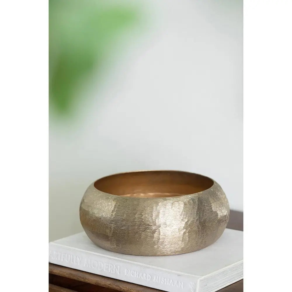 5" Gold Round Aluminum Table Vase - NOBLE HOME INTERIORS