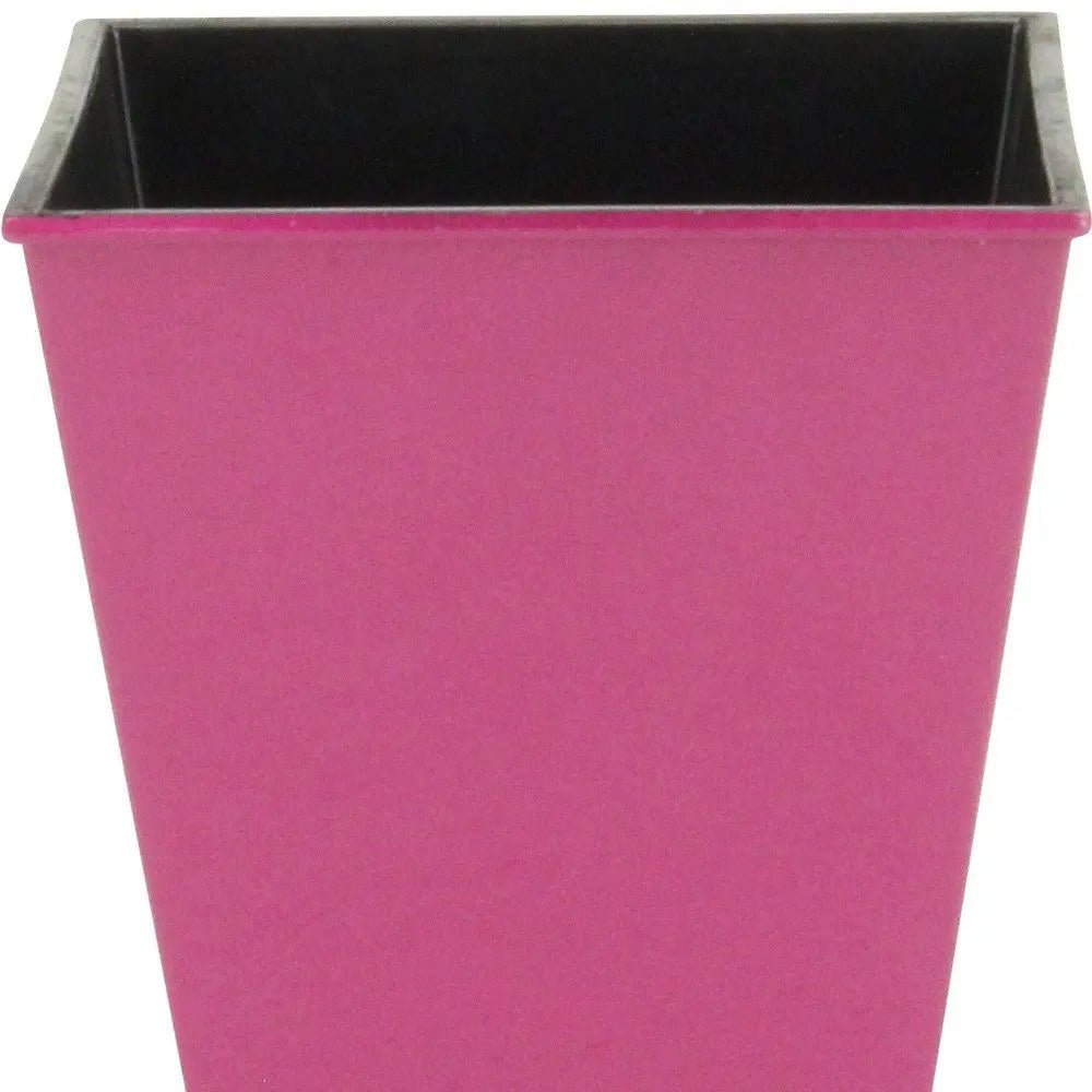 5" Hot Pink Recycled Plastic Indoor Outdoor Square Pot Planter - NOBLE HOME INTERIORS