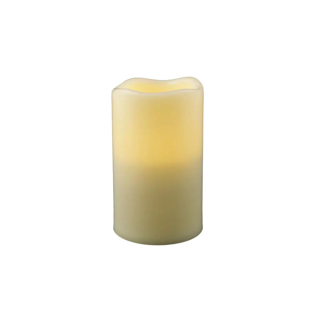 5" Ivory Flameless Indoor Outdoor Pillar Candle - NOBLE HOME INTERIORS