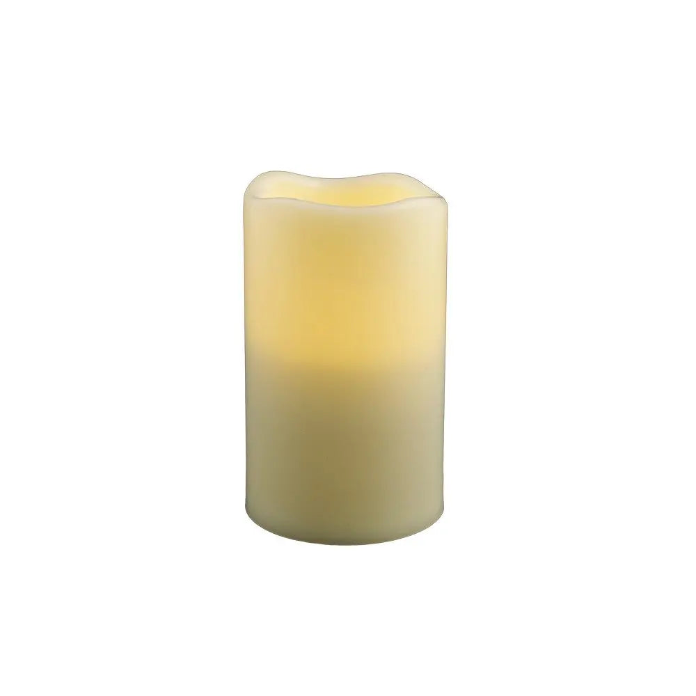 5" Ivory Flameless Indoor Outdoor Pillar Candle - NOBLE HOME INTERIORS