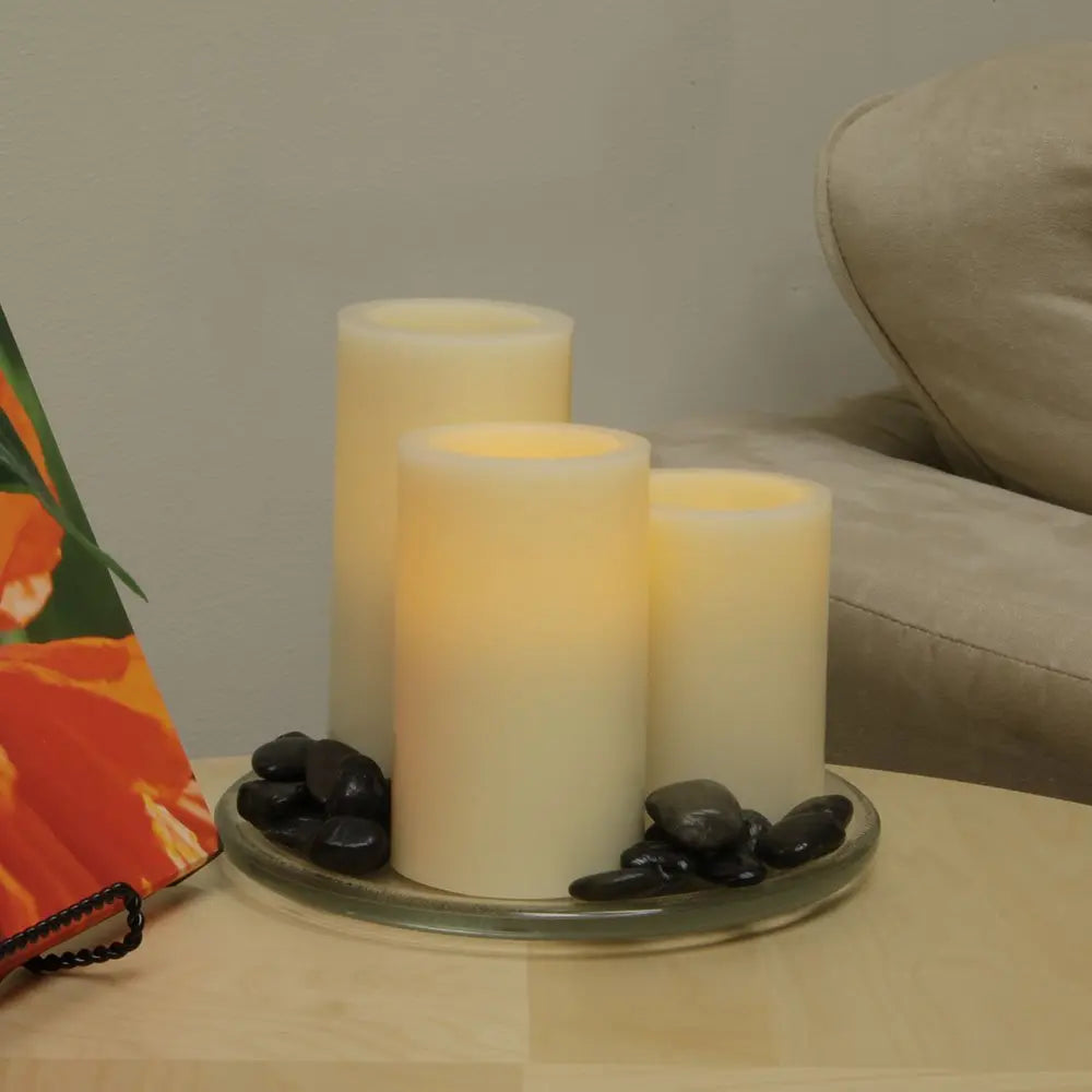 5" Ivory Flameless Pillar Candle - NOBLE HOME INTERIORS