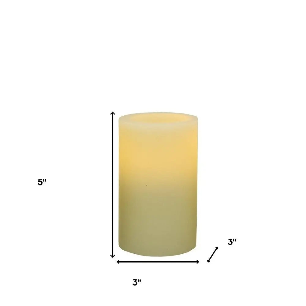 5" Ivory Flameless Pillar Candle - NOBLE HOME INTERIORS
