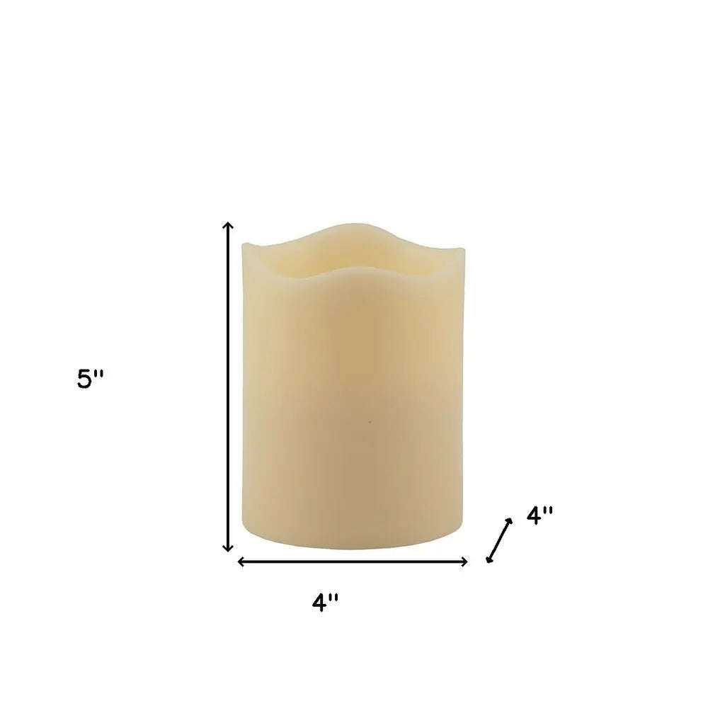 5" Ivory Flameless Pillar Candle - NOBLE HOME INTERIORS