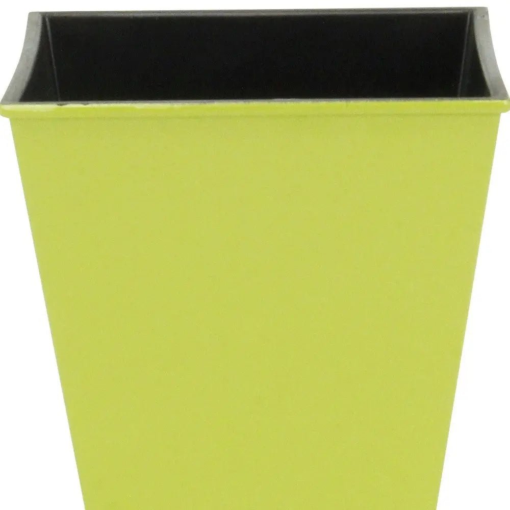 5" Lime Green Recycled Plastic Indoor Outdoor Square Pot Planter - NOBLE HOME INTERIORS