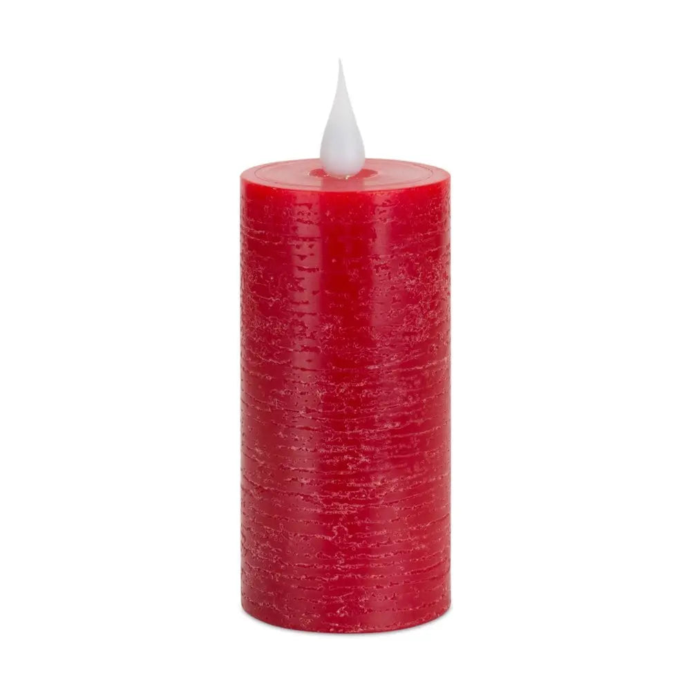 5" Red Flameless Pillar Candle - NOBLE HOME INTERIORS