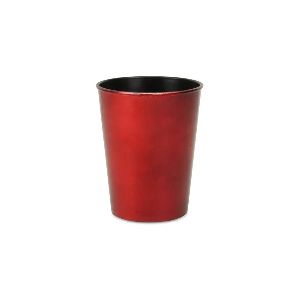 5" Red Recycled Plastic Indoor Outdoor Round Pot Planter - NOBLE HOME INTERIORS
