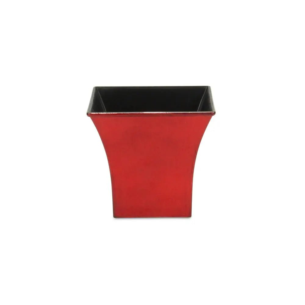 5" Red Recycled Plastic Indoor Outdoor Square Pot Planter HomeRoots
