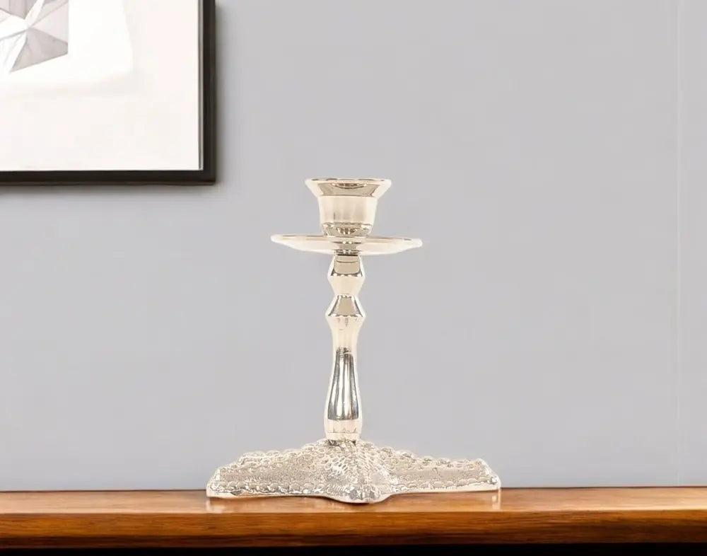 5" Silver Brass Starfish Tabletop Candle Holder - NOBLE HOME INTERIORS