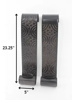 5" X 5" X 23.25" Brown, Vintage, Metal - Wall Candle Holder Sconce Set - NOBLE HOME INTERIORS