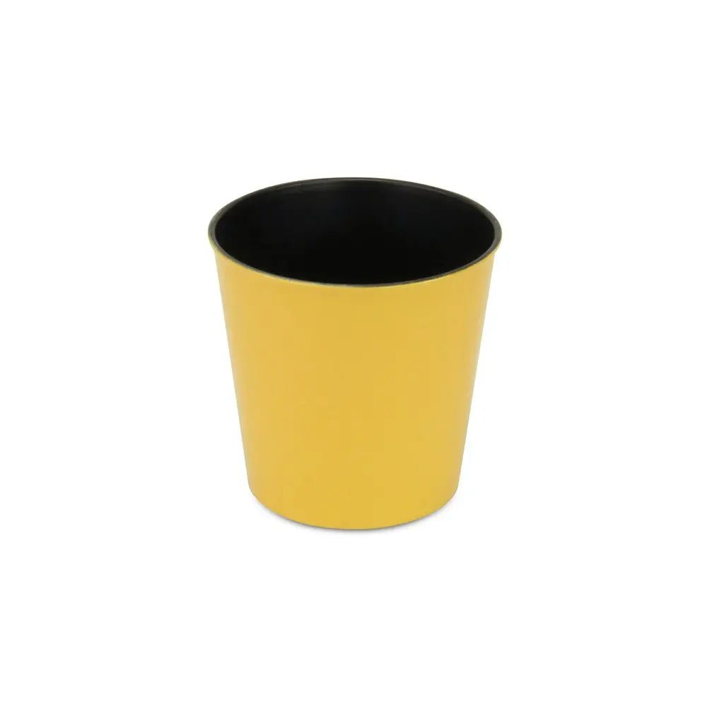 5" Yellow Recycled Plastic Indoor Outdoor Round Pot Planter - NOBLE HOME INTERIORS
