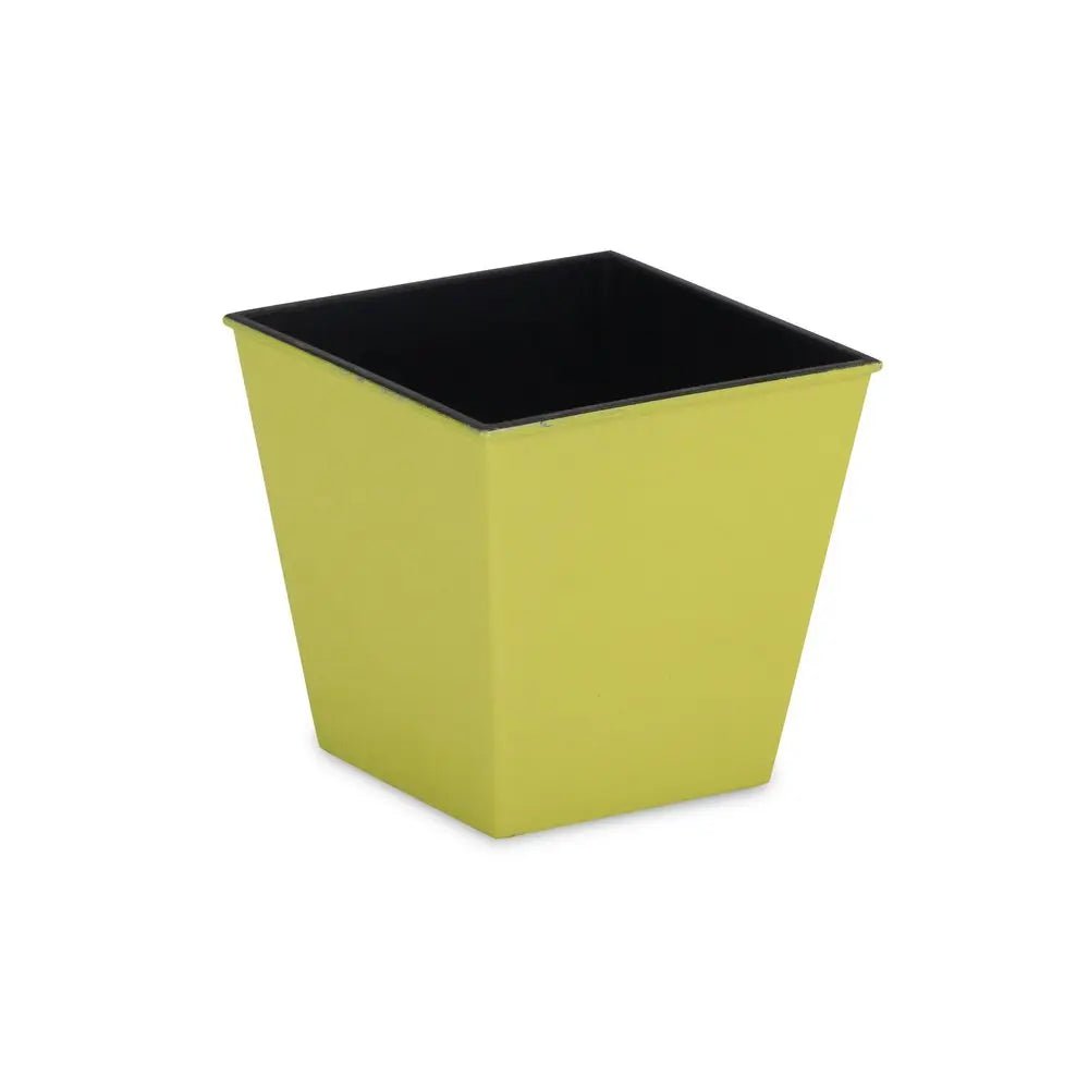5" Yellow Recycled Plastic Indoor Outdoor Square Pot Planter - NOBLE HOME INTERIORS