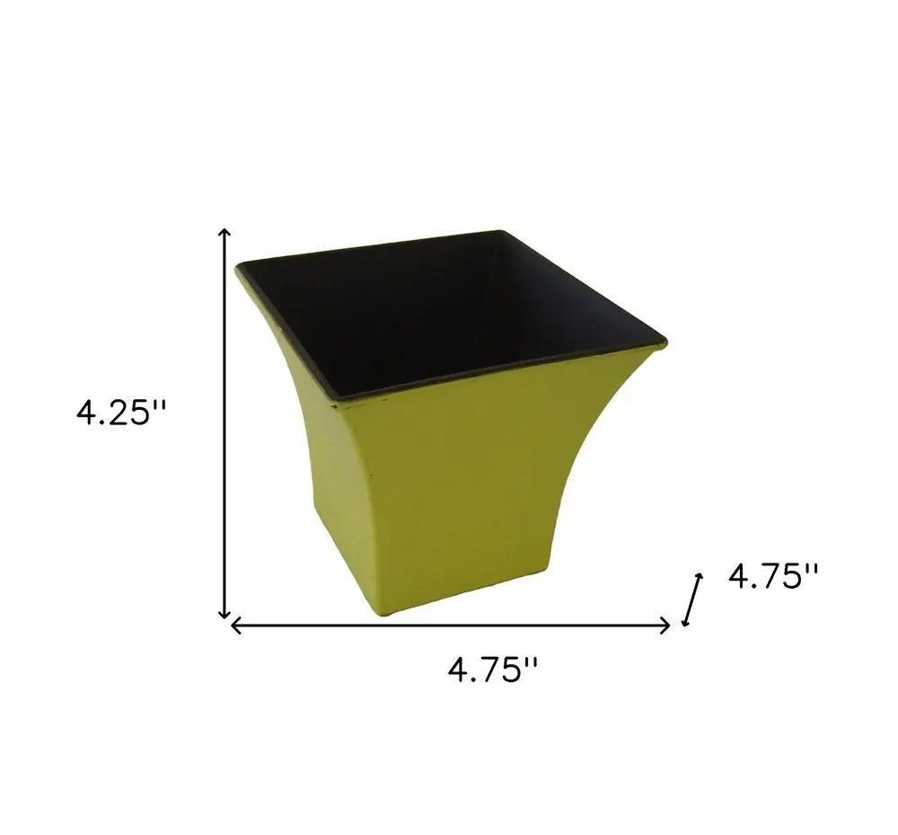 5" Yellow Recycled Plastic Indoor Outdoor Square Pot Planter - NOBLE HOME INTERIORS