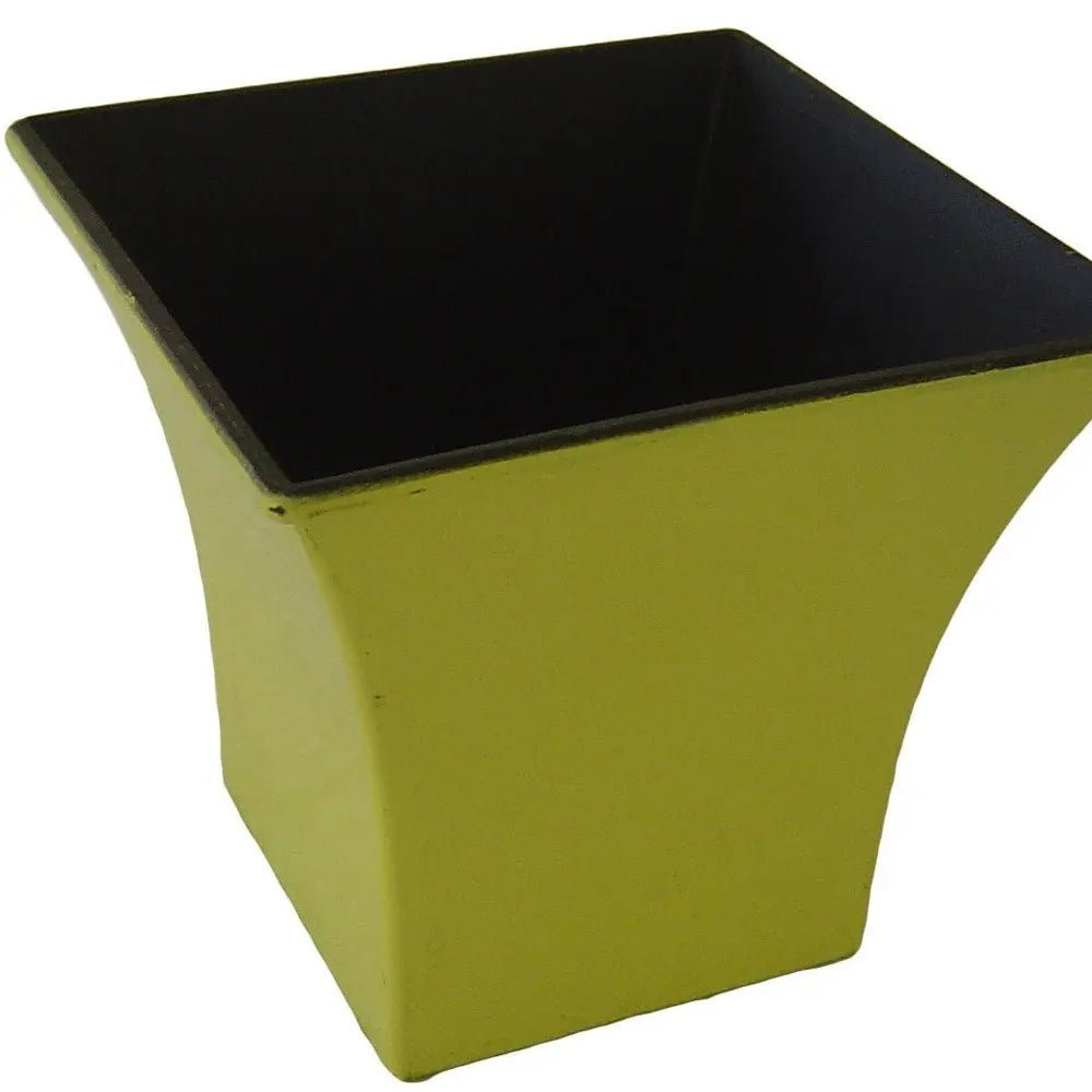 5" Yellow Recycled Plastic Indoor Outdoor Square Pot Planter - NOBLE HOME INTERIORS