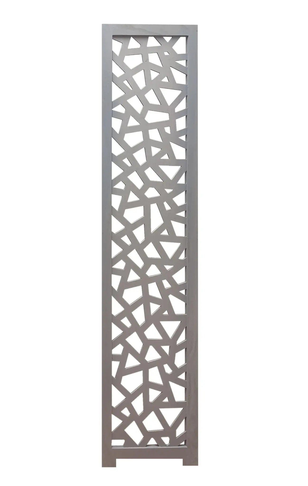 50" Gray Solid Wood Folding Three Panel Screen Room Divider - NOBLE HOME INTERIORS