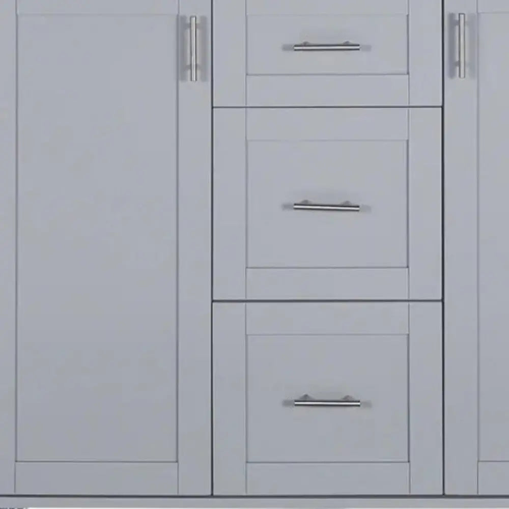 50" Gray Wood Barn Door Rolling Kitchen Island - NOVA HOME FURNITURE