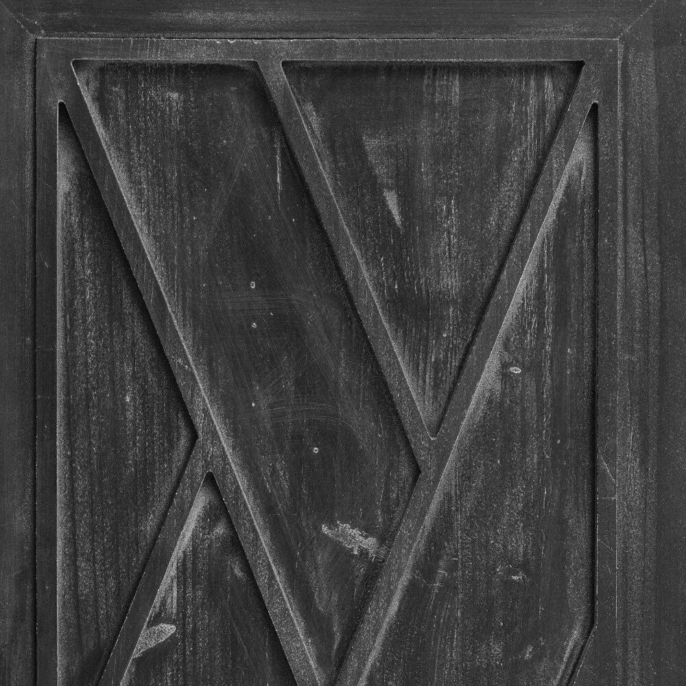 51" Black Wood Barn Door Rolling Kitchen Island - NOVA HOME FURNITURE