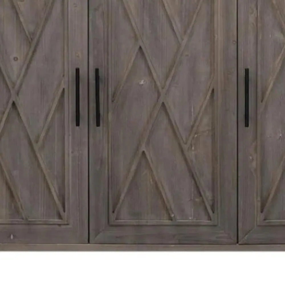 51" Brown Wood Barn Door Rolling Kitchen Island - NOVA HOME FURNITURE