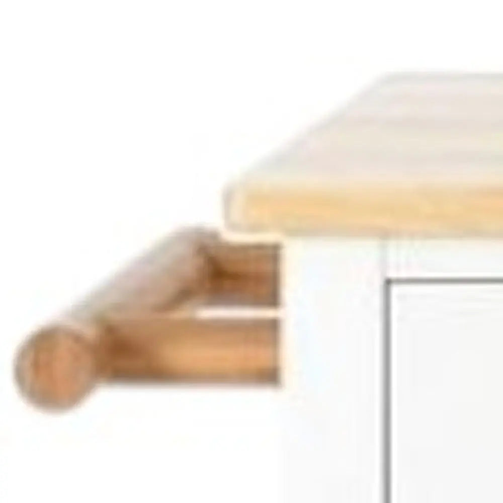 51" White Wood Barn Door Rolling Kitchen Island - NOVA HOME FURNITURE