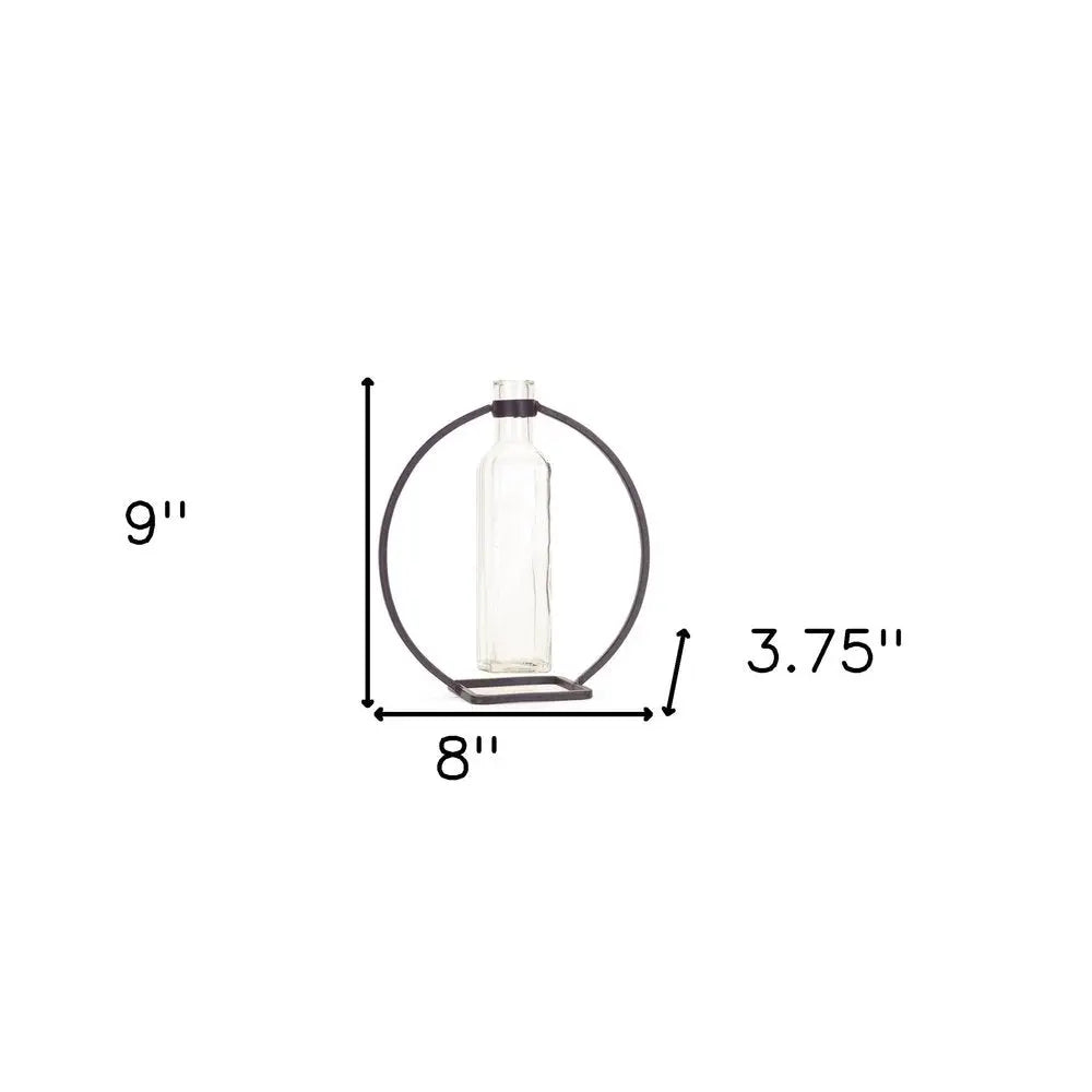 Set of Four Gray Round Metal Wall Vase HomeRoots