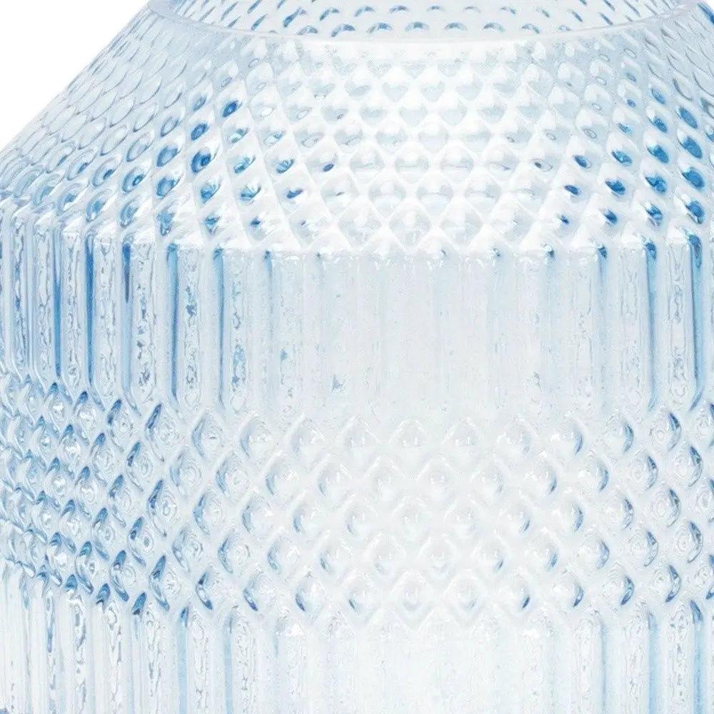 7" Pale Blue Geometric Cylinder Glass Table Vase HomeRoots