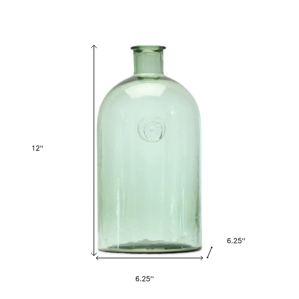 12" Green Bud Glass Table Vase HomeRoots