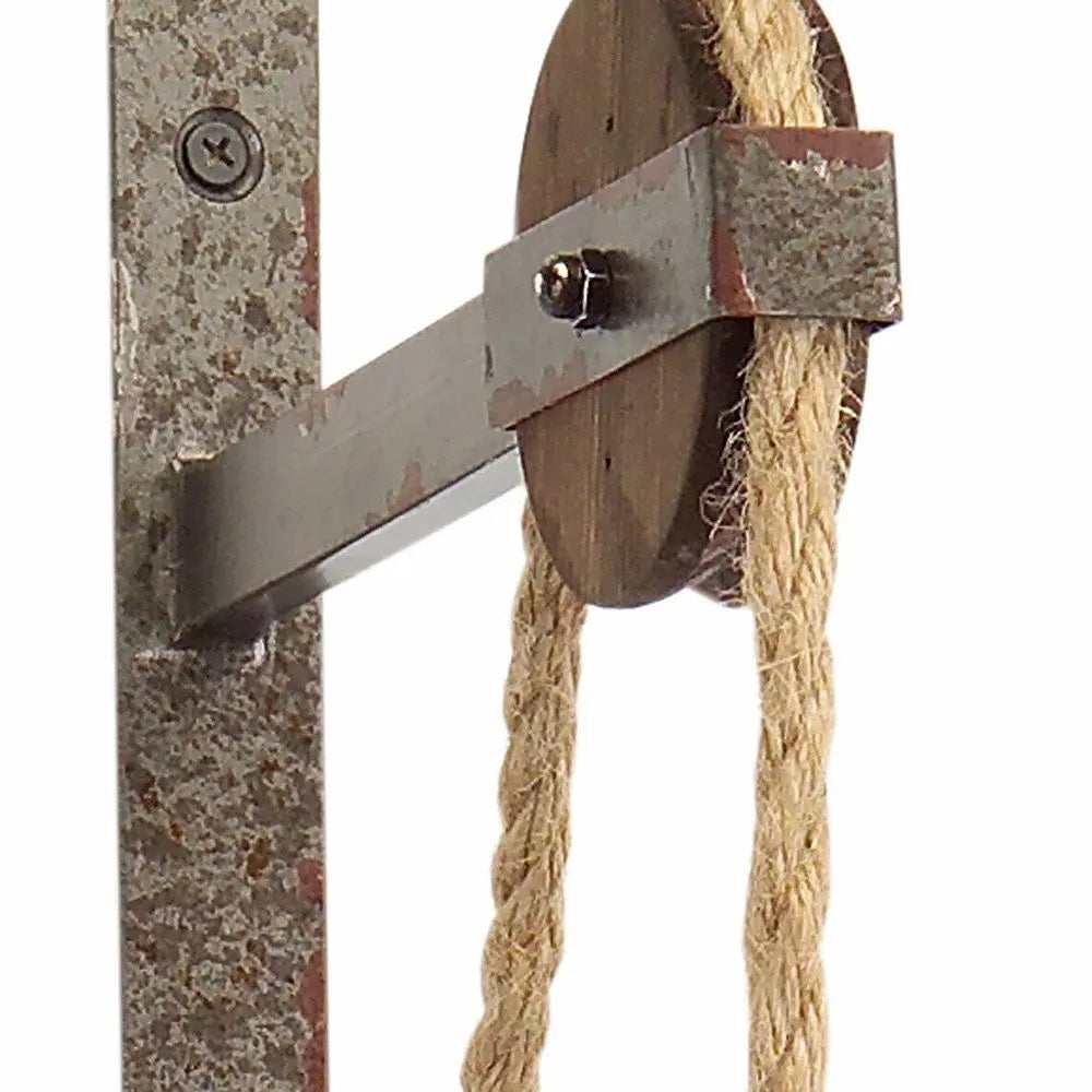 32" Silver Metal And Glass Wall Sconce Candle Holder HomeRoots