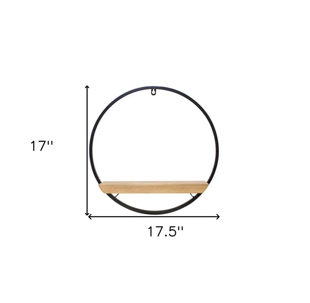 17" X 6" Brown Metal Circle Hanging Dimensional Sculpture HomeRoots