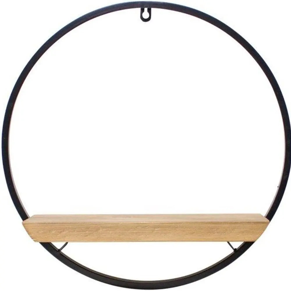 17" X 6" Brown Metal Circle Hanging Dimensional Sculpture HomeRoots