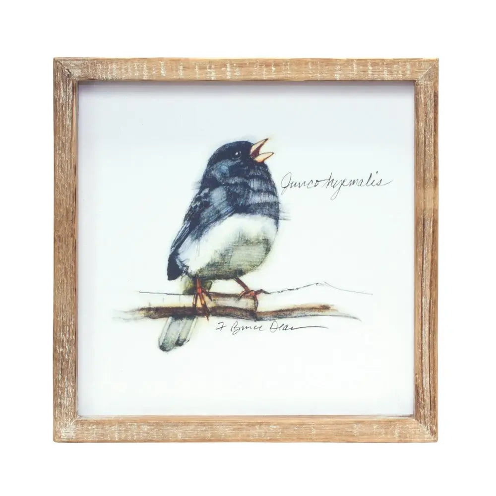 Set of Four Brown Bird Solid Wood Square Framed Art HomeRoots
